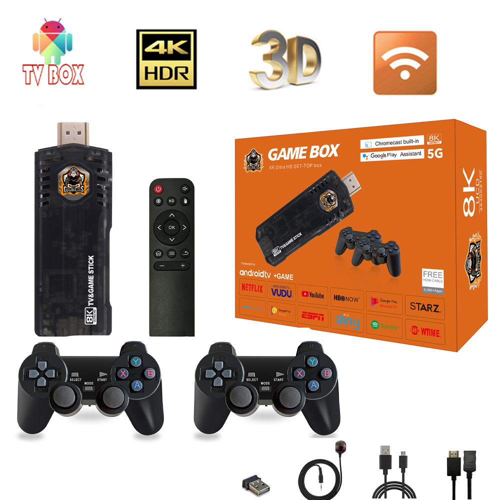 X8 GAME 8K4K (ANDROID 11.1+ GAME) WITH 64GB GAMES TF CARD FOR 10000+ GAMES  AND TWO GAME CONTROLLERS H313 RAM 1GB,ROM 8GB - 24tech.pk